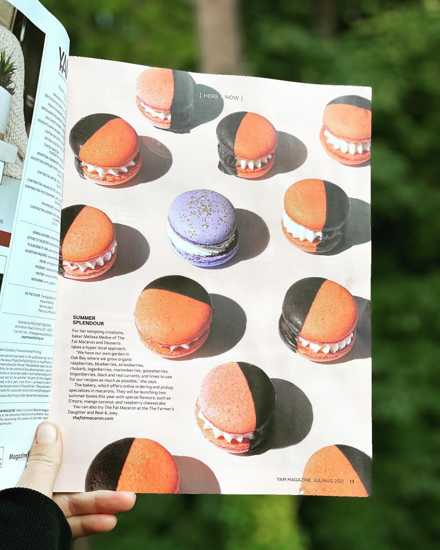 Wow thank you for the full page @yam_magazine 

We currently have coconut mango, s&rsquo;more and Vanilla macarons available.

Next box launch👉mid August!