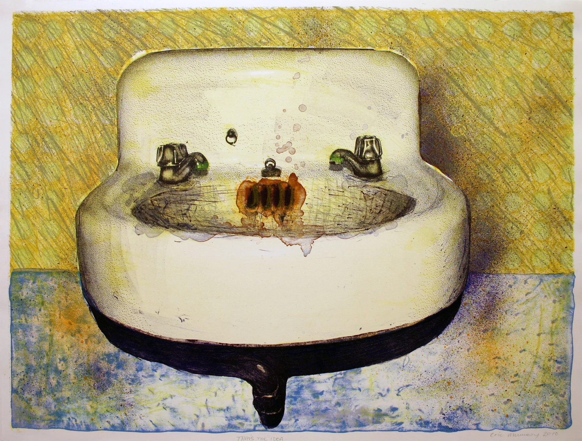 Thats The Idea.  Lithograph from stone.  19 x 24”