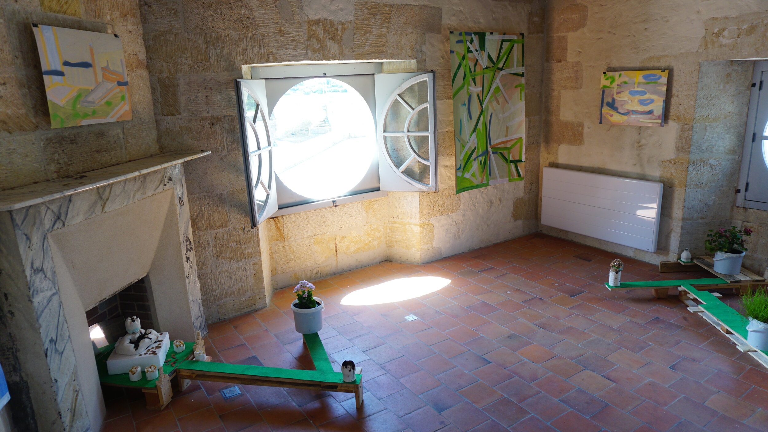 OCTROIS RESIDENCYOIL ON PAPER. WOOD, PLASTER, COFFEE, FABRIC2016