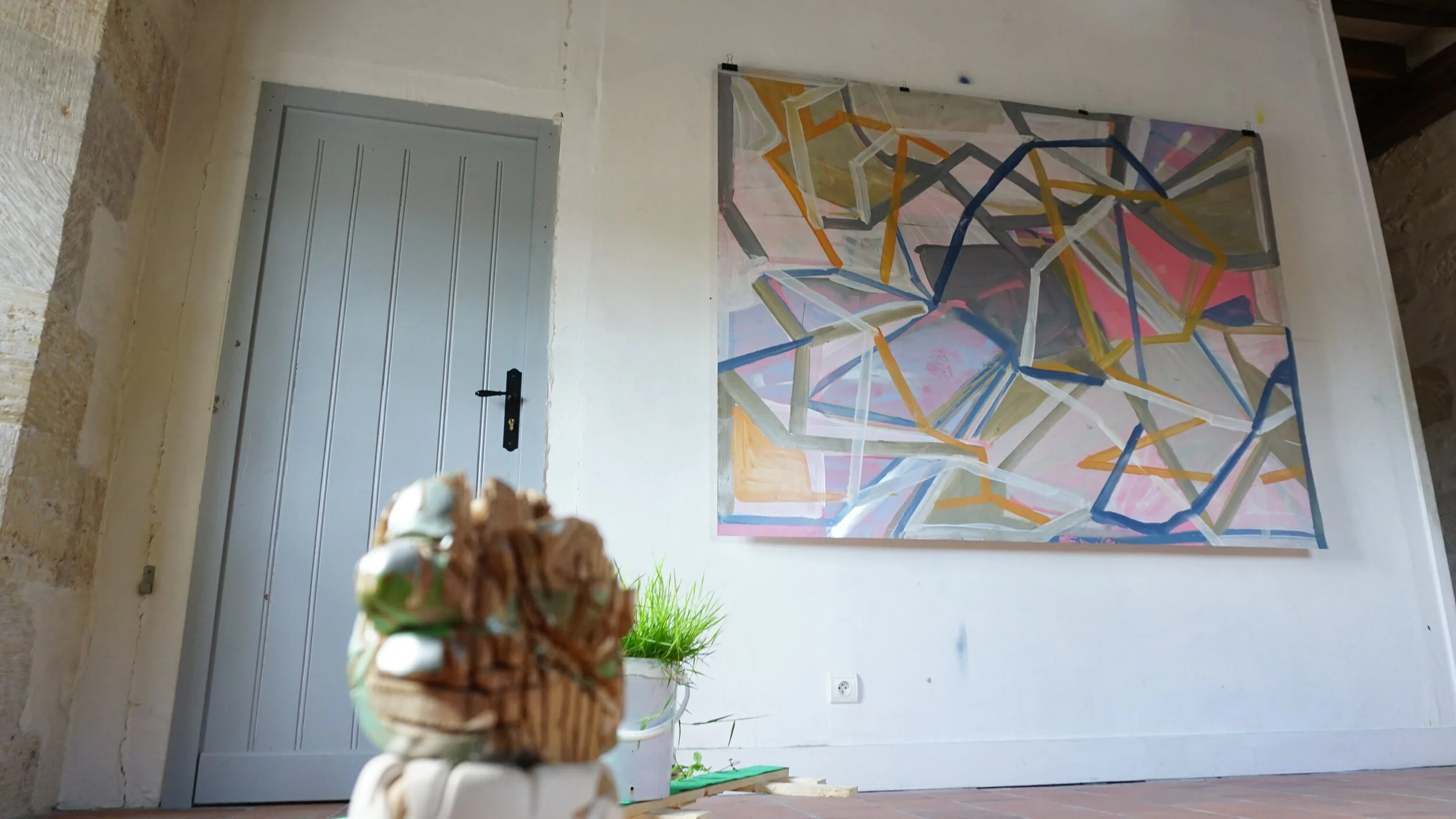 OCTROIS RESIDENCYOIL ON PAPER. WOOD, PLASTER, COFFEE, FABRIC2016