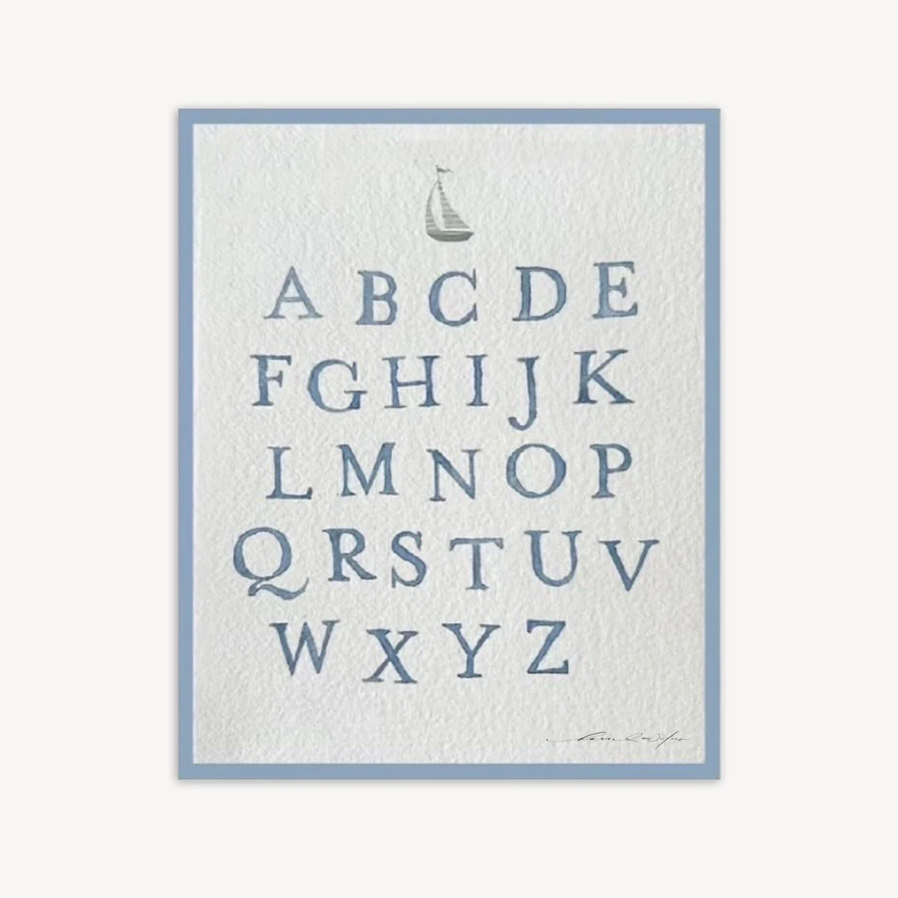 Alphabet in powder blue