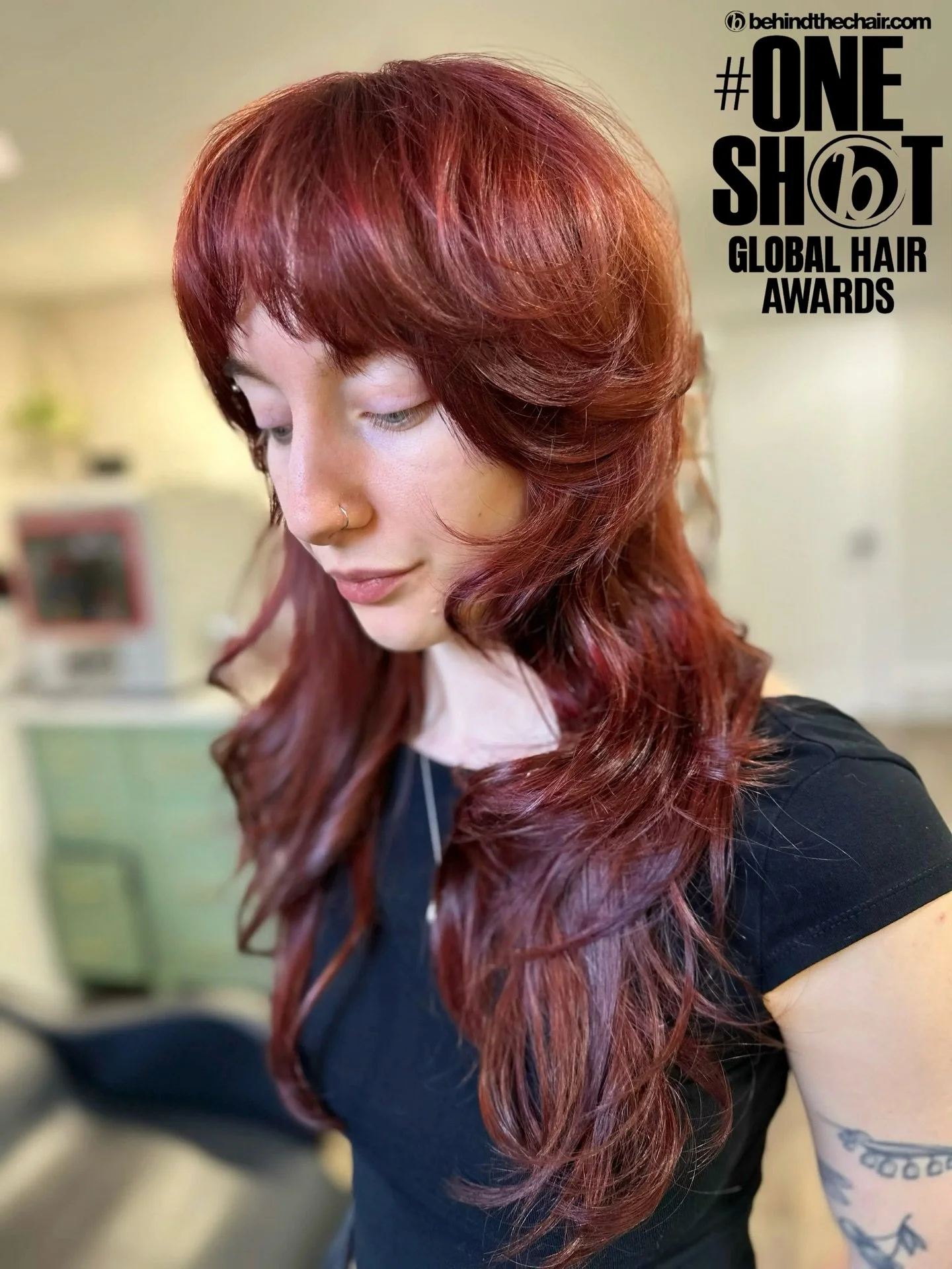 Cool cut for a Cool Cat 🖤 This shag haircut is my final entry to the 2026 #btconeshot awards. Wish me luck! #btconeshot2026_shagmullet