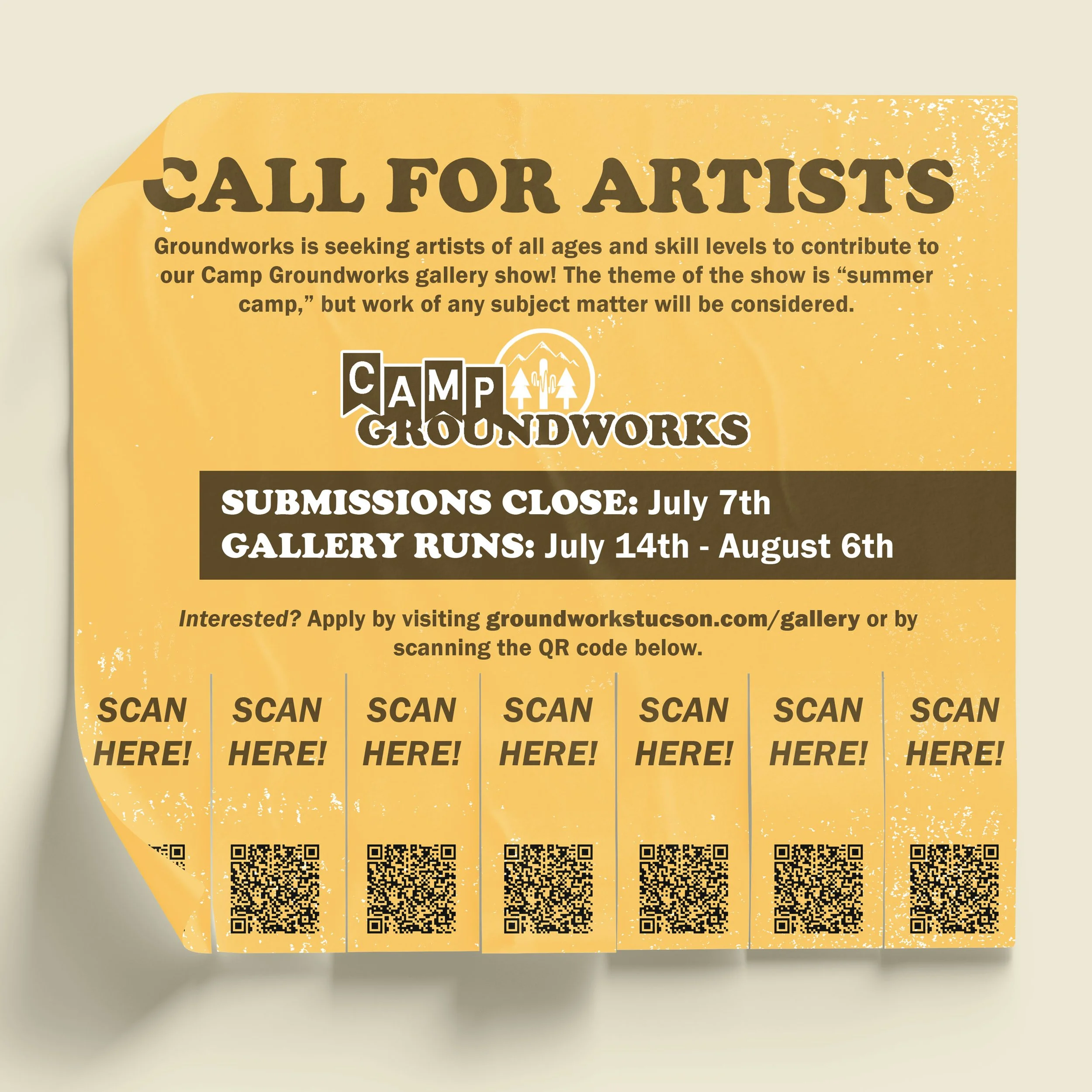 CALL FOR ARTISTS - Camp Groundworks