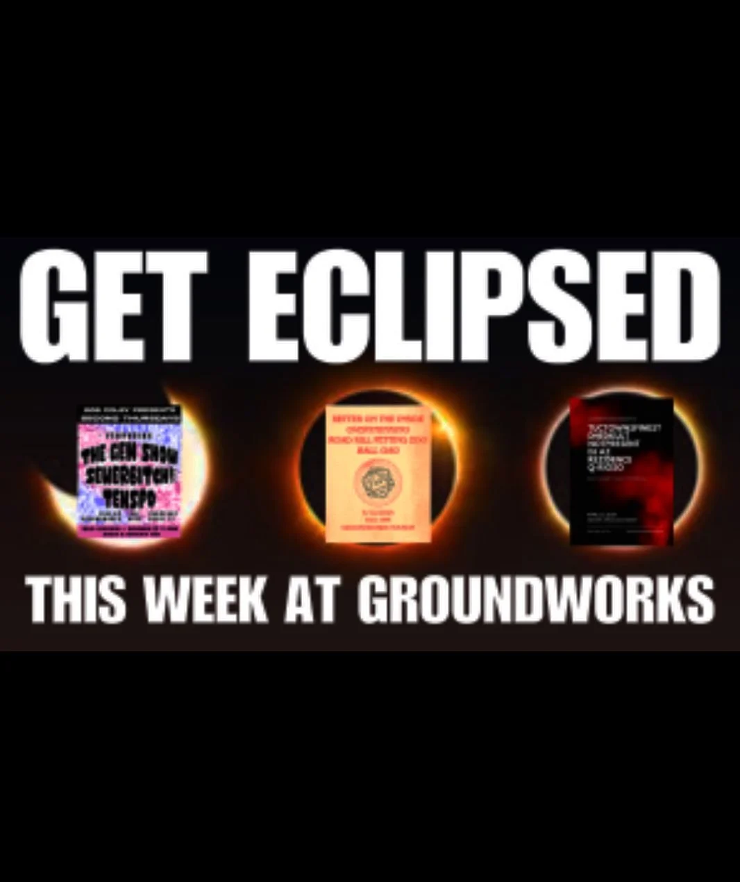 ☀️ 🌙 DON&rsquo;T NOT LOOK (at these flyers, please don&rsquo;t look at the sun) 🌙 ☀️ 

4/11 - @bobcolbypresents : @tenspd @sewerbitchband @the_gem_show_ 
ffo: punk, garage, powerpop

4/12 - @0verthinkingofficial @betterontheinside @roadkillpettingz