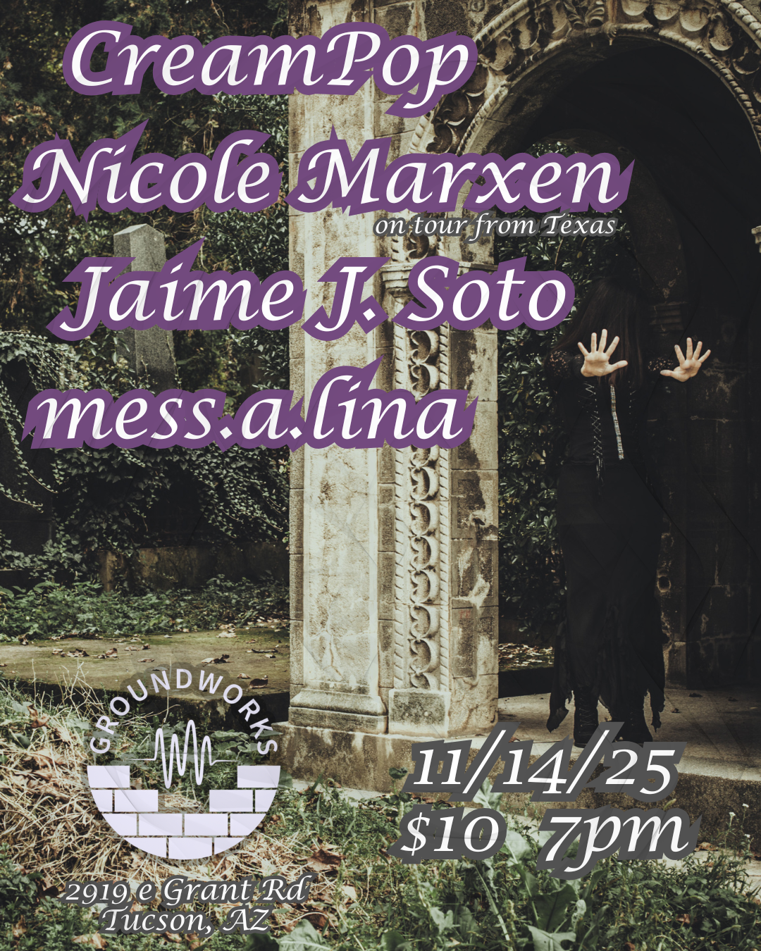 Nicole Marxen (TX), mess.a.lina, Jaime J. Soto, Cream Pop