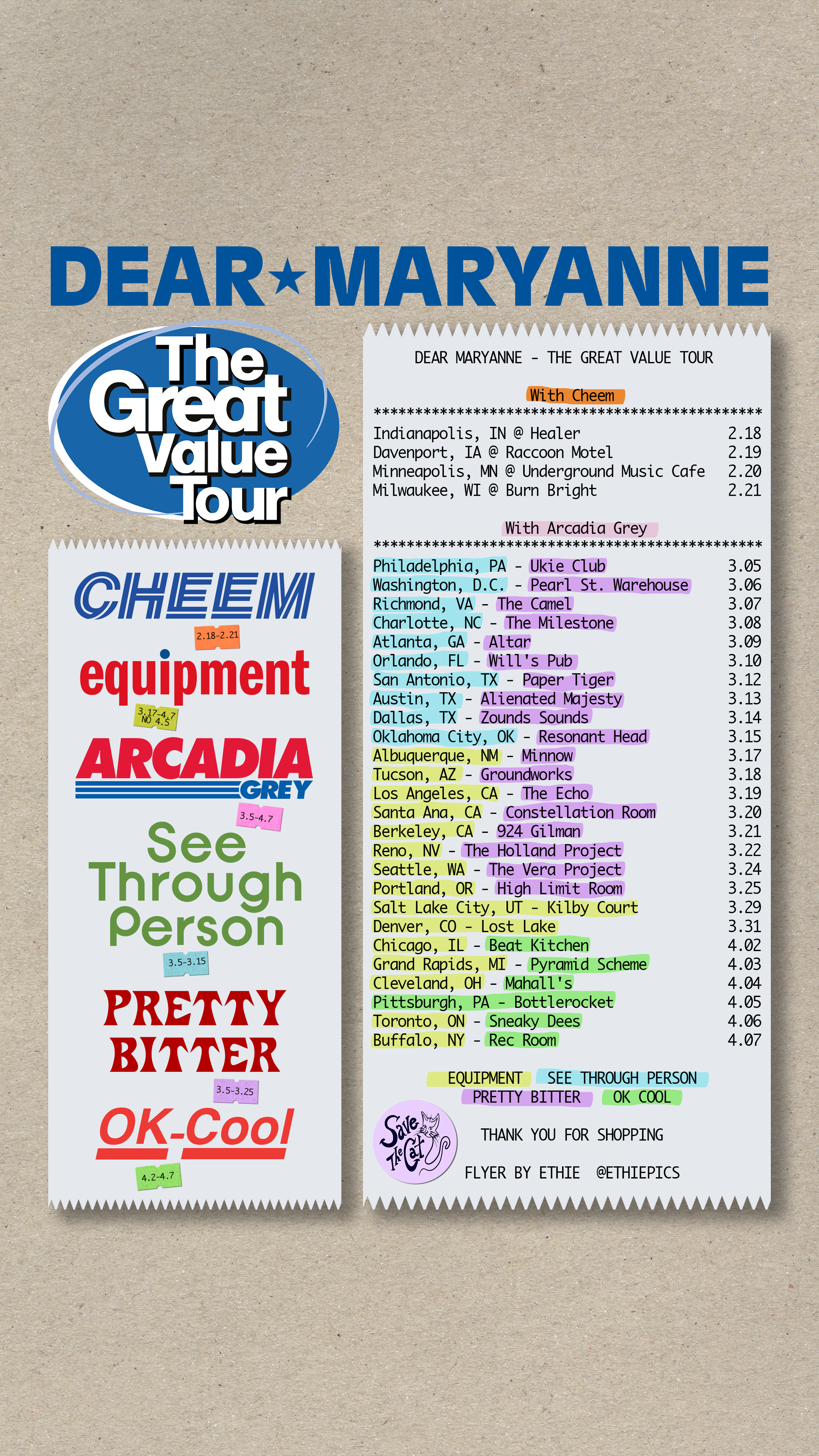 Dear Maryanne, Equipment, Acadia Grey, Pretty Bitter