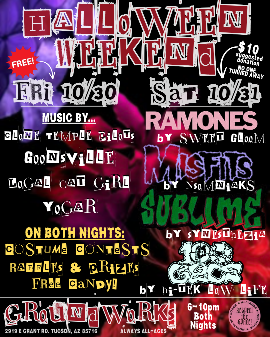 HALLOWEEN WEEKEND @ GROUNDWORKS