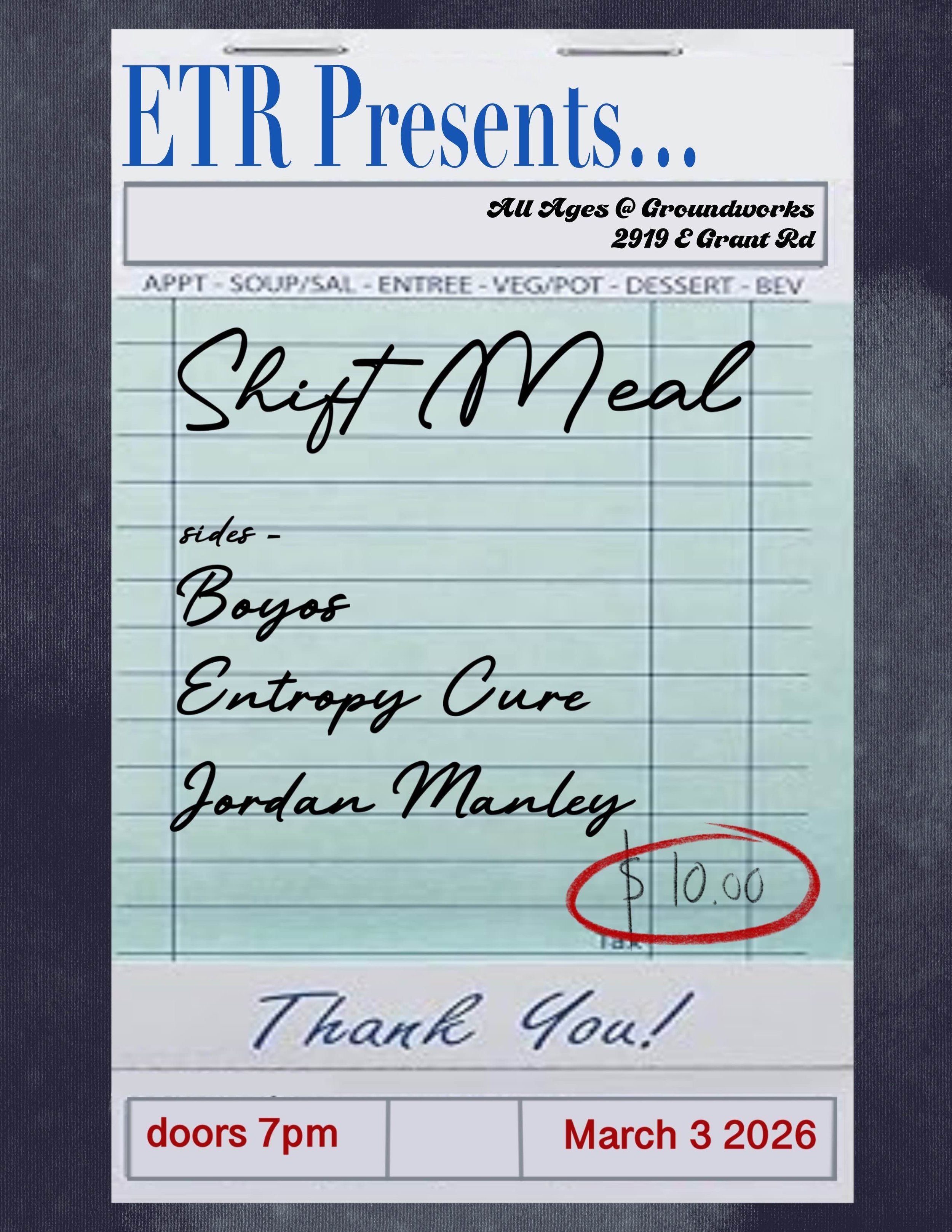Shift Meal, Entropy Cure, Jordan Manley, Boyos