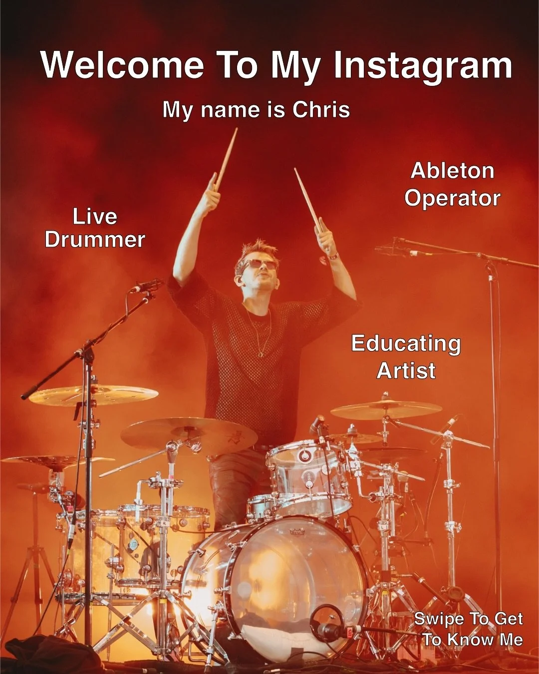 Welcome to my Instagram. I&rsquo;m Chris &mdash; drummer, ableton operator &amp; educating artist  This post sums up what I do: From live shows, studio work to music education, and other projects 
🔹Swipe through to get to know me 🔹Follow for drummi