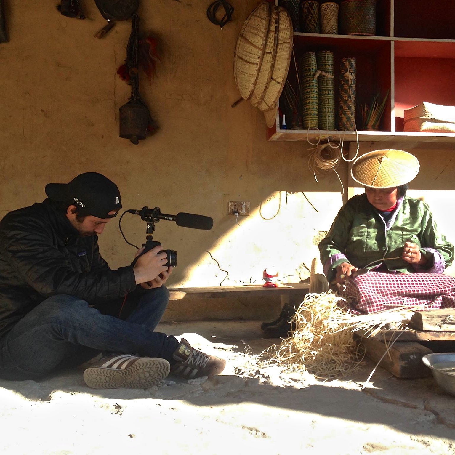MyBhutan’s Vincent Roazzi Jr. documenting a weaver.