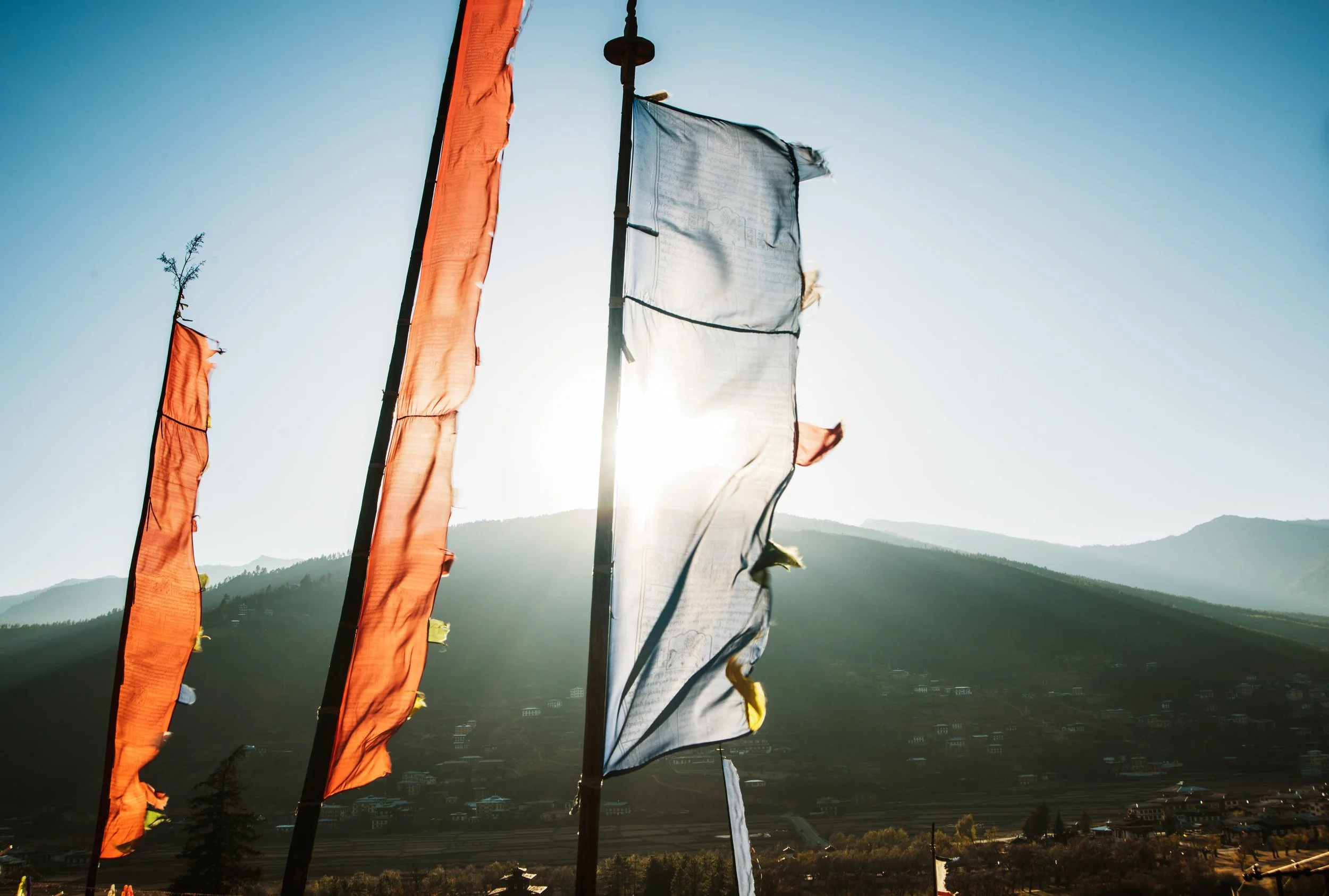 Prayer flags over Paro Valley.