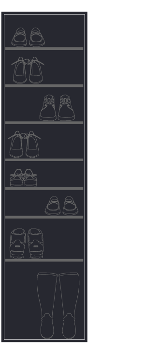 open shoes shelves