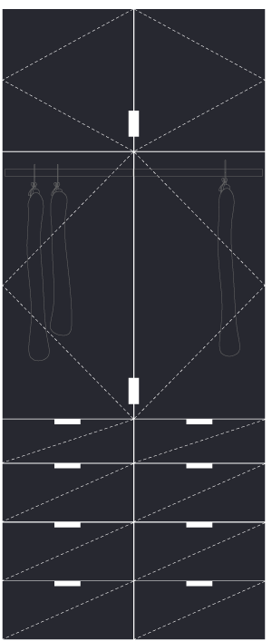 half hanging, drawers