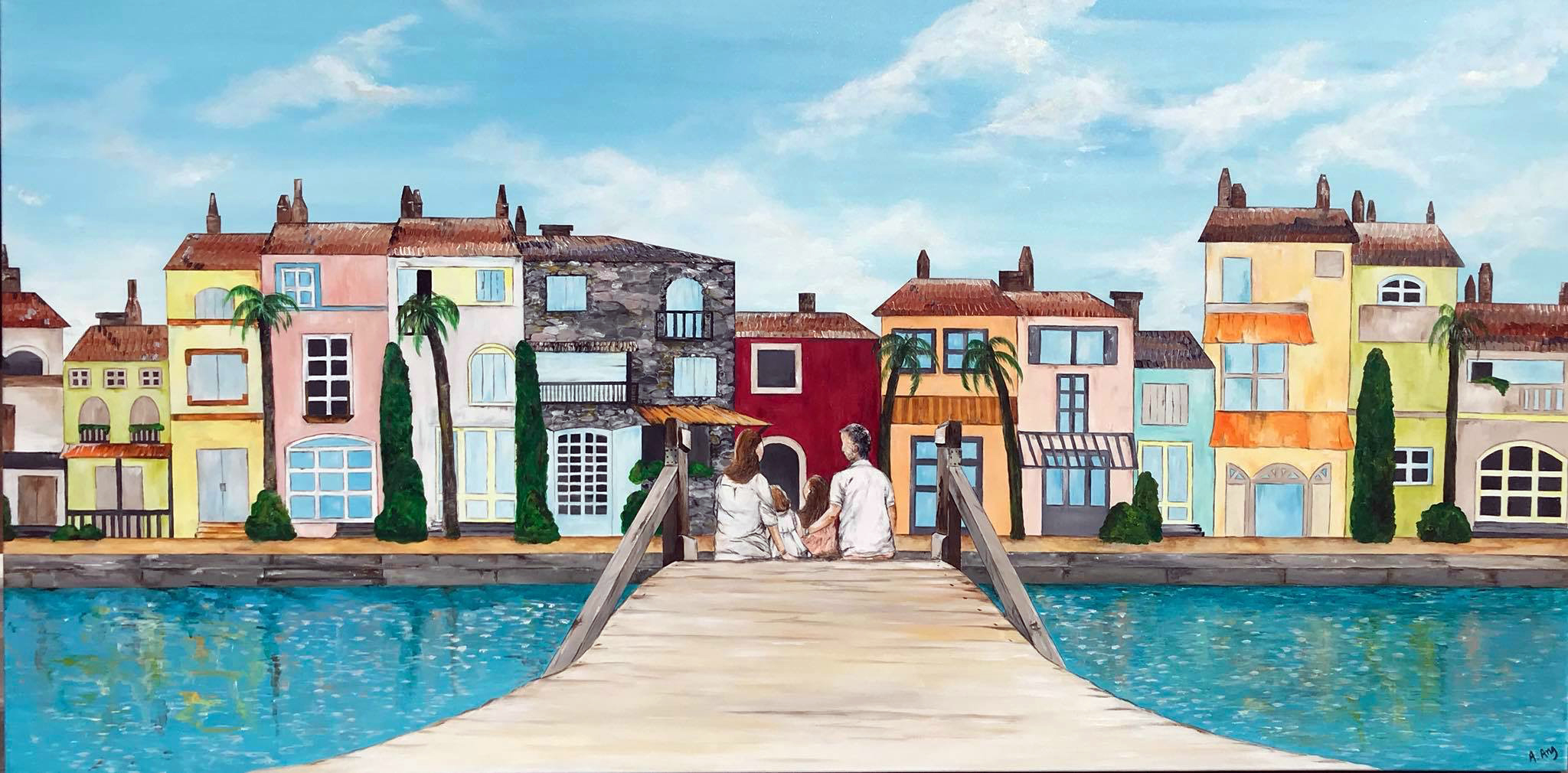 Memories at Port Grimaud, St Tropz (200x100) Commission