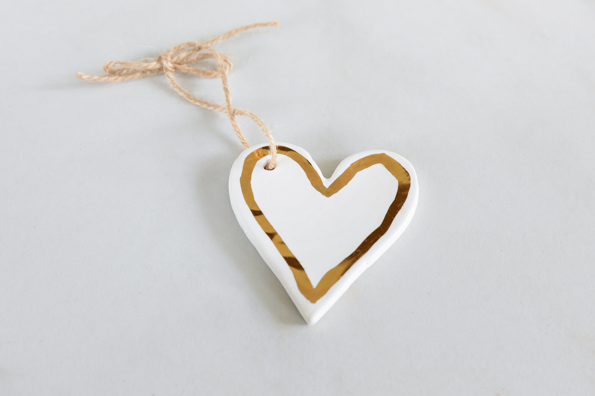 White Heart Charm