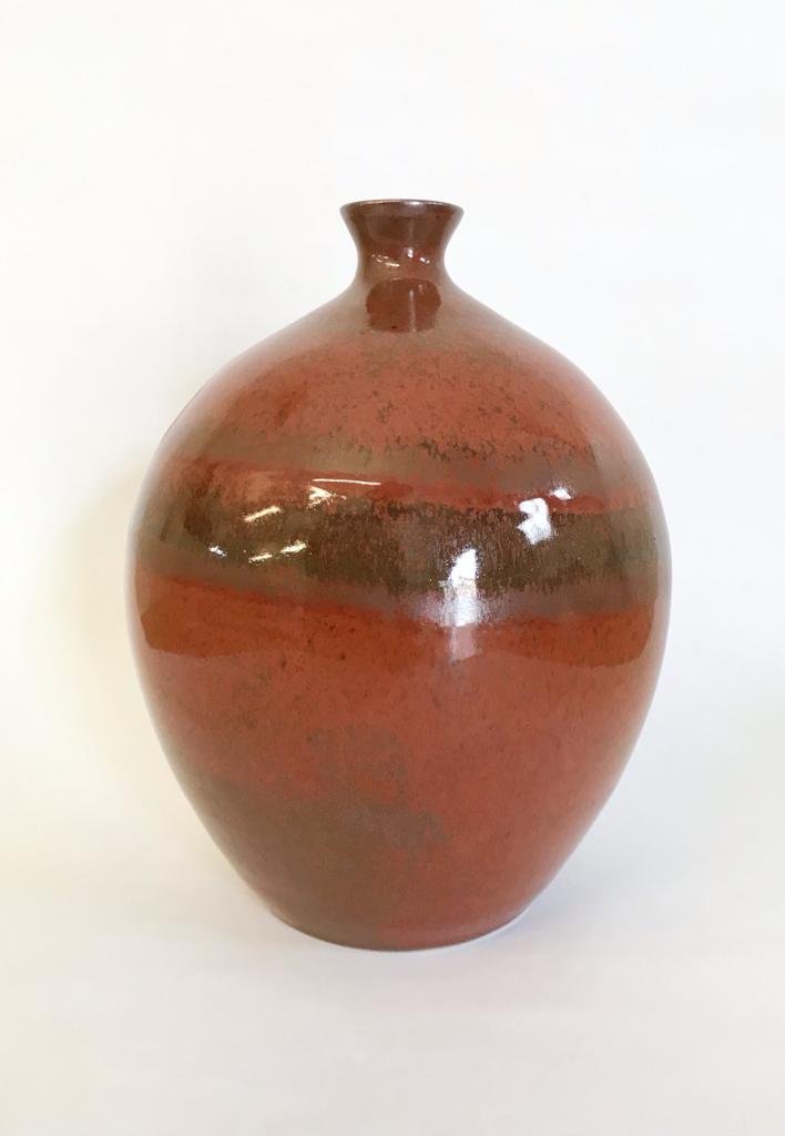 Bottle Vase In Embers Large Semi Porcelain 19.5h x 15w x 3.2 neck £110 910g (1).jpeg