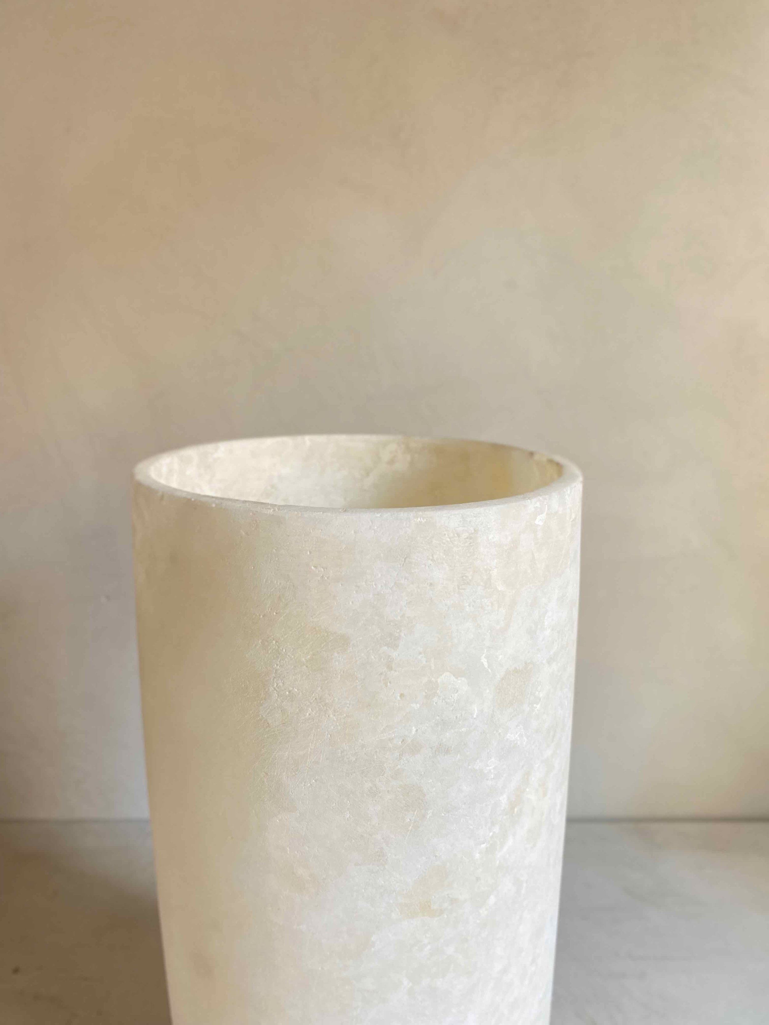 Alabaster candle holder Cylinder 20 cm — The Corner by Andrea Lennon