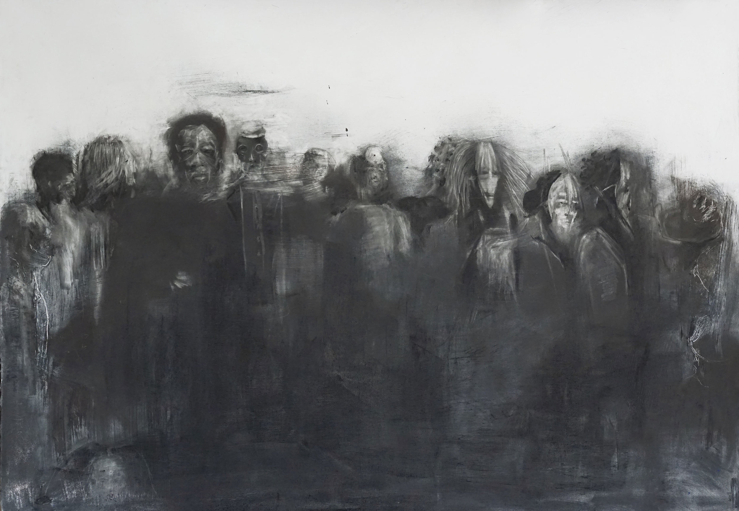 Refutaions (for those waiting for light) , 33”x46”, graphite and metals on paper. 2019