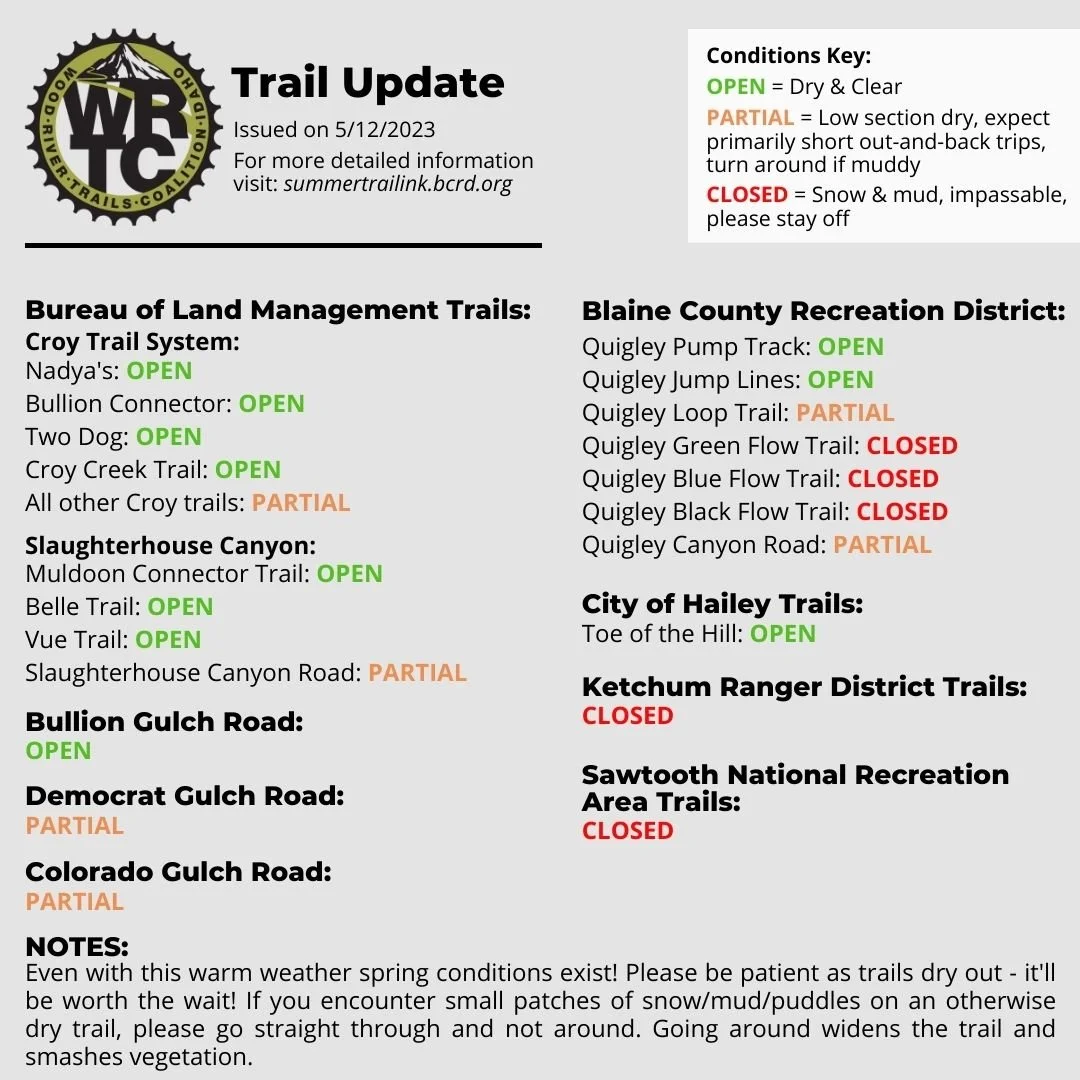 5/12/2023 Trail Conditions Update