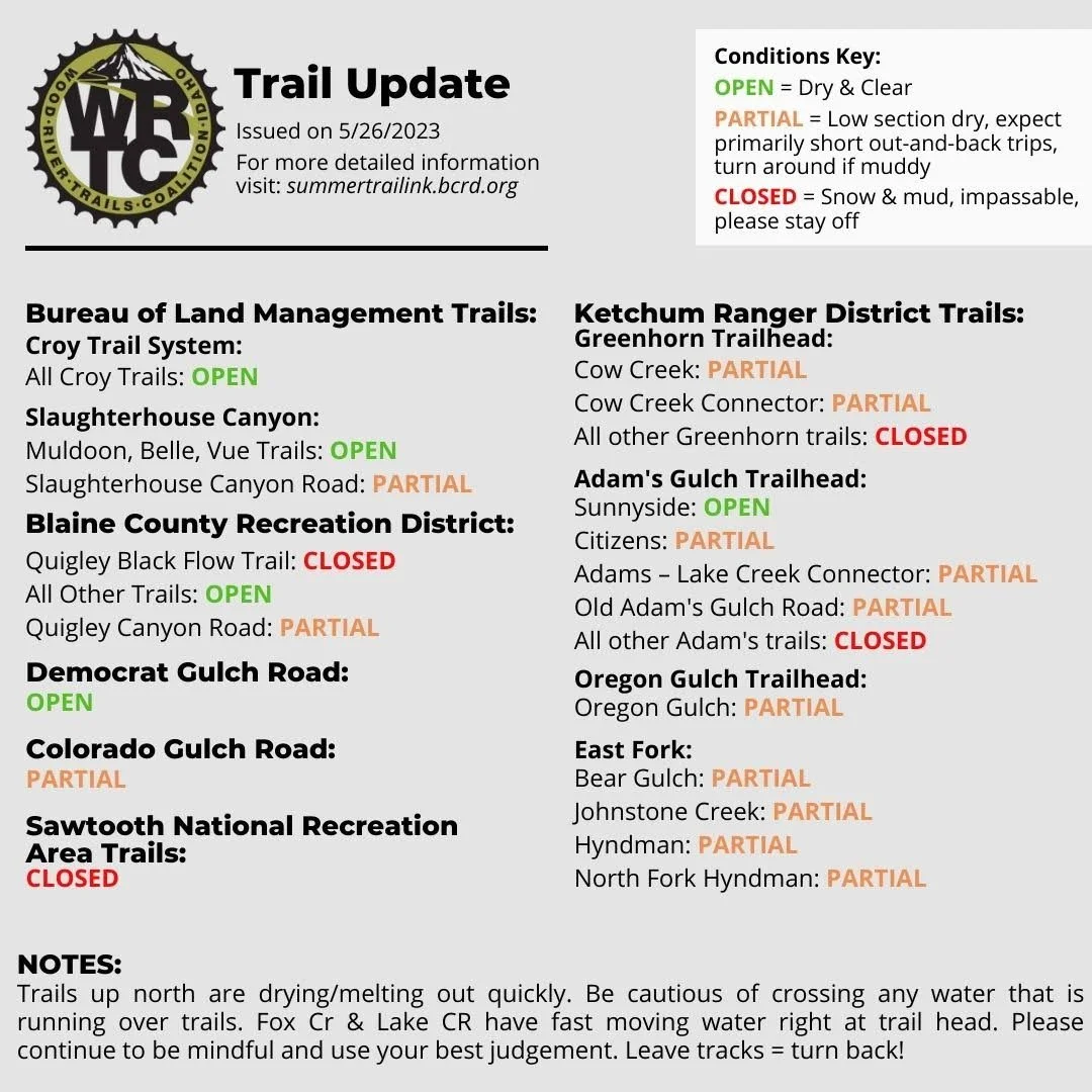 5/26/2023 Trail Conditions Update