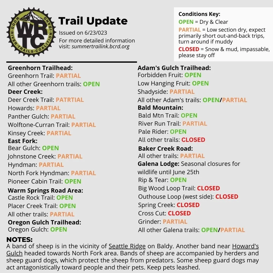 6/23/2023 Trail Conditions Update