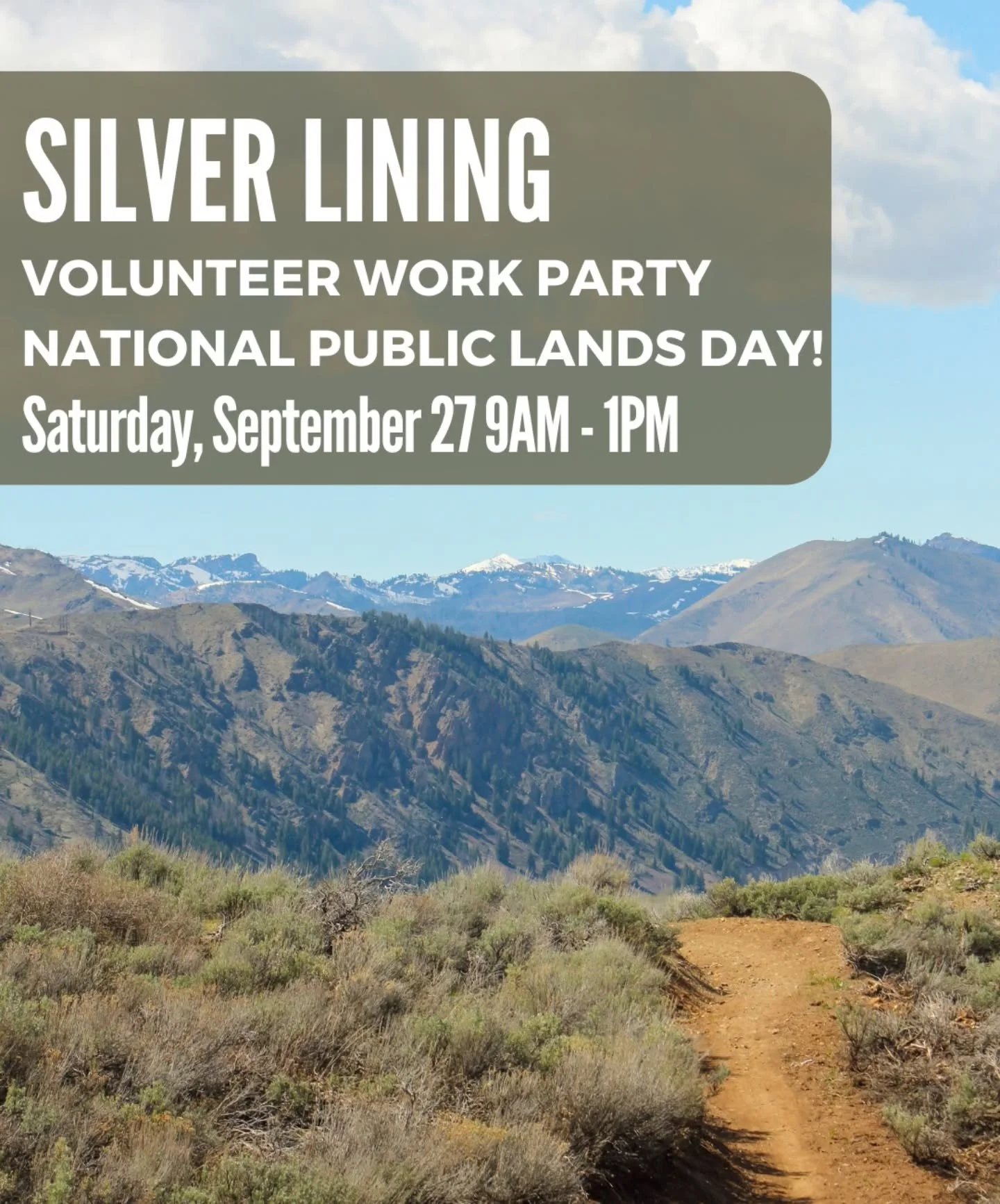National Public Lands Day = Volunteer Party!🥳

This Saturday, Sept 27 (9AM&ndash;1PM) we&rsquo;re celebrating our public lands the best way we know how&mdash;by showing them some love.

💚 We&rsquo;ll be raking Silver Lining (Quigley side) from Gold