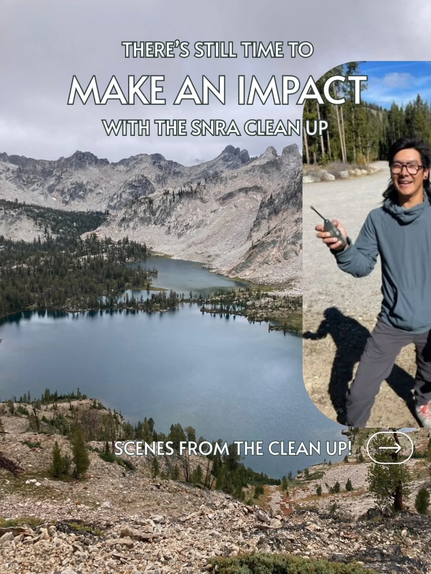 Last weekend to make an impact! The SNRA Cleanup runs through Sept 29. 💪🪩

 Sign up, grab supplies, and head out for a day of stewardship. Together, we can keep the Sawtooths healthy and thriving for all who visit.

 #SNRAcleanup #SawtoothStewardsh