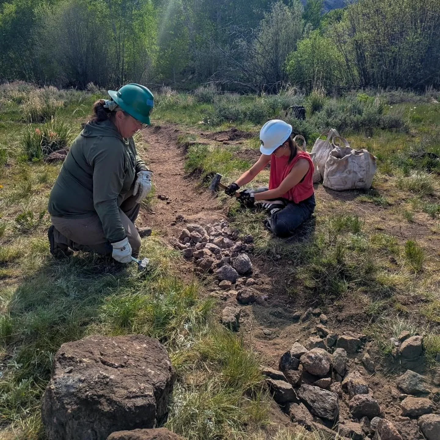 Volunteer Events are underway, the Fox Creek Bridge has been delivered, and hot dang, we're getting stoked about all of our new members!✨⚡💥

Let's recap: On May 13, 10 amazing volunteers lugged singlejacks, shovels, and McLeods up a section of trail