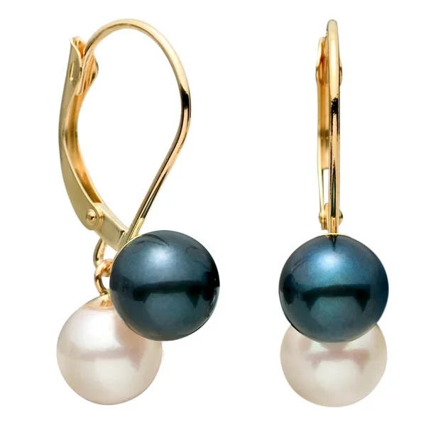 Akoya Saltwater Black and White Pearl Earrings 6.5-7mm AAA Discounted Pearls.jpg