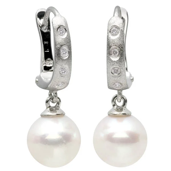 Akoya Saltwater White Pearl Earrings with Diamonds 8.5-9mm AAA Discounted Pearls.jpg