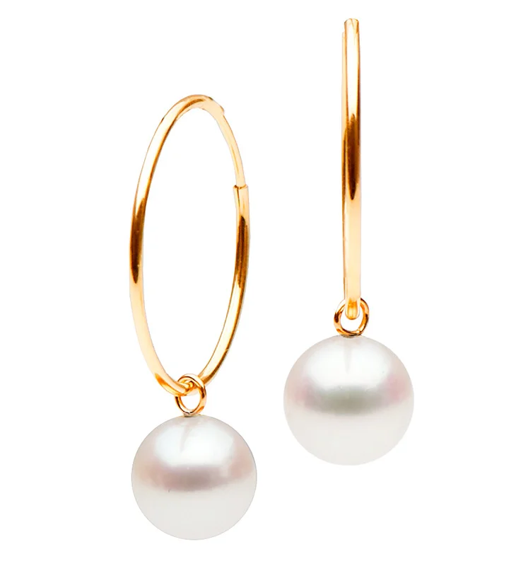White Freshwater Hoop Pearl Earrings AAA Discounted Pearls.jpg