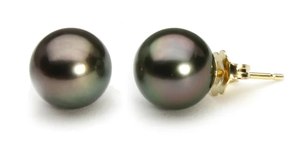 Tahitian Saltwater Black Pearl Earrings Discounted Pearls.jpg