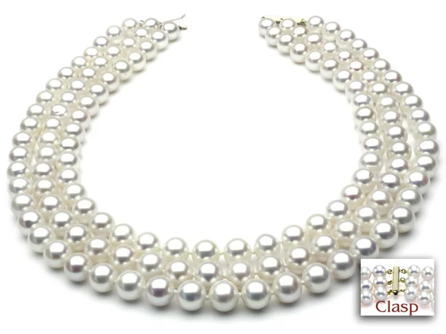 3 strand freshwater pearl necklace