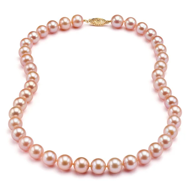 freshwater pink pearl necklace