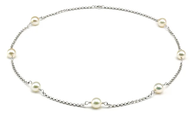Freshwater White Pearl Tincup Necklace .jpg