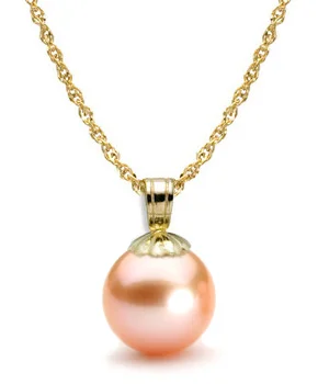 Freshwater Peach:Pink Loop Pearl Pendant Discounted Pearls.jpg