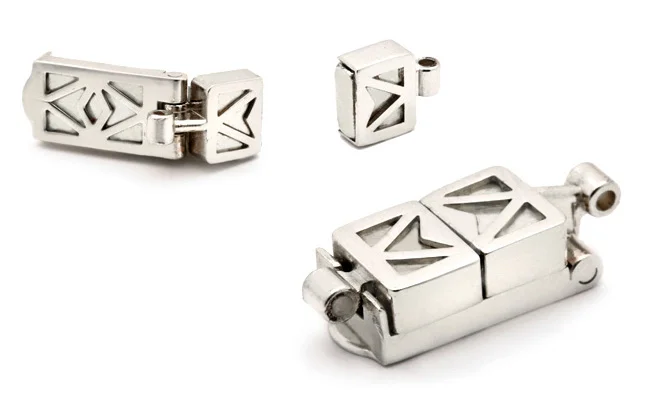 White Gold Magnetic Safety Clasp | Easy Open Clasps Discounted Pearls .jpg