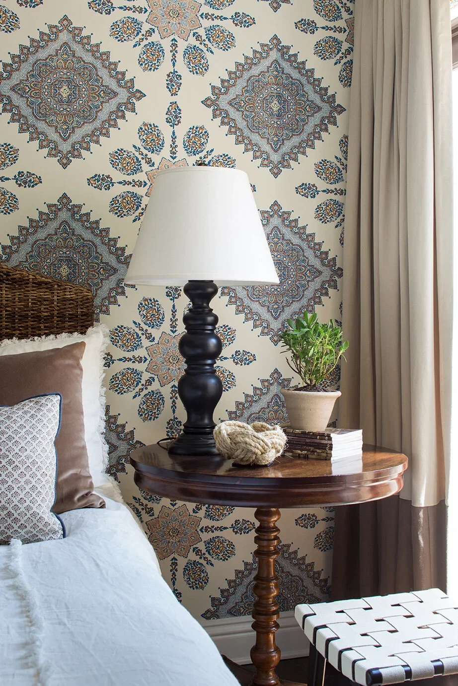 Side-Table-Guest-Bedroom-Ornate-Wallpaper-Perfitt-Richards-Interior-Design.webp