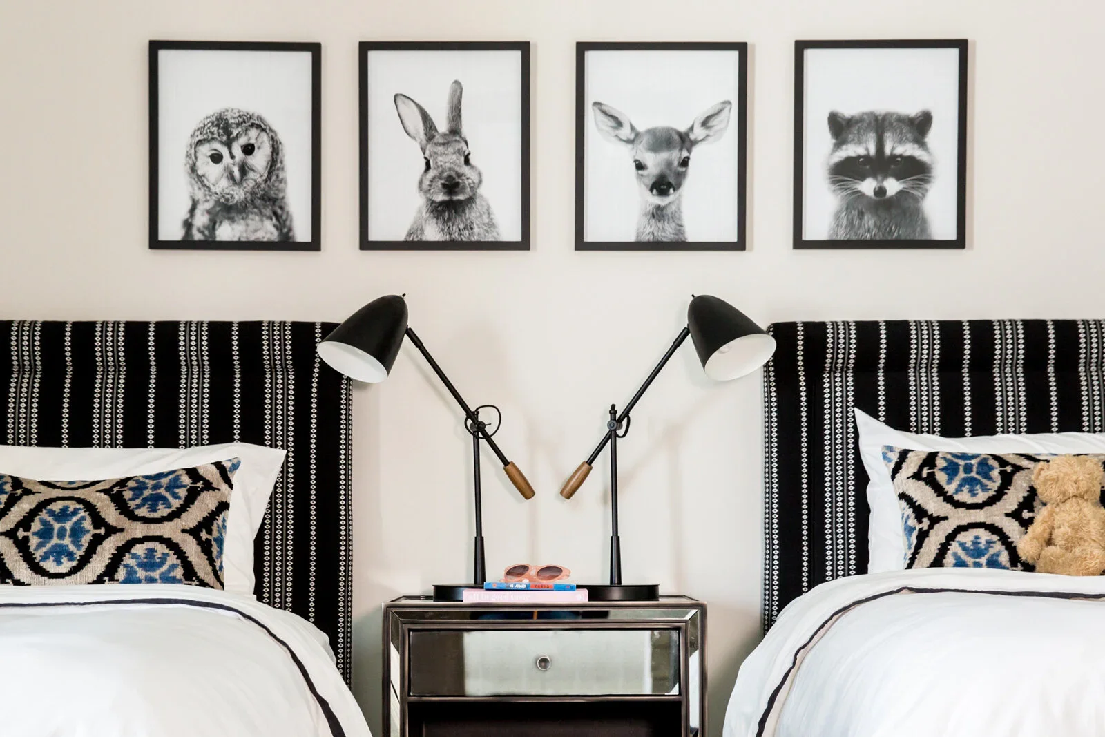 Black-White-Fabric-Headboards-Animal-Photographs-Vacation-Home-Interior-Design-Perfitt-Richards.webp