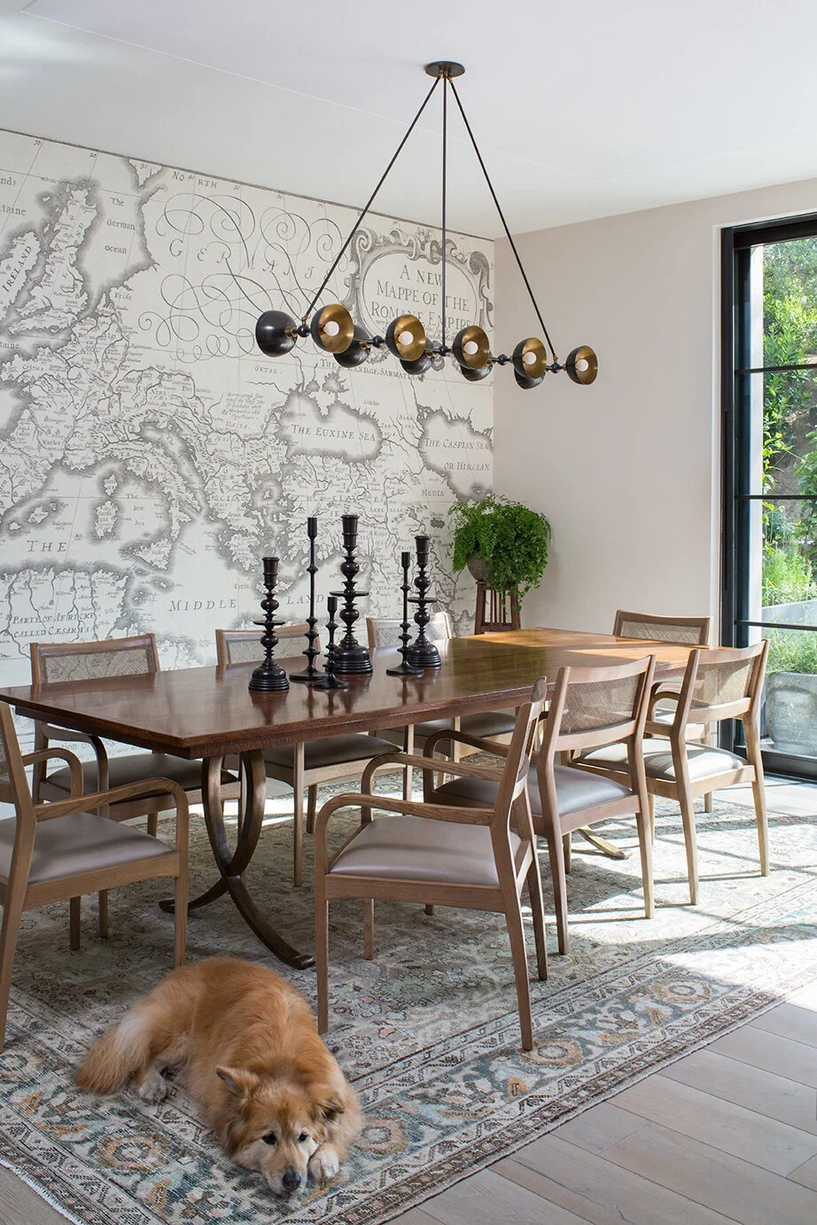 Dining-Room-Interior-Design-Map-Wallpaper-Industrial-Lighting-Steampunk-Perfitt-Richards.webp