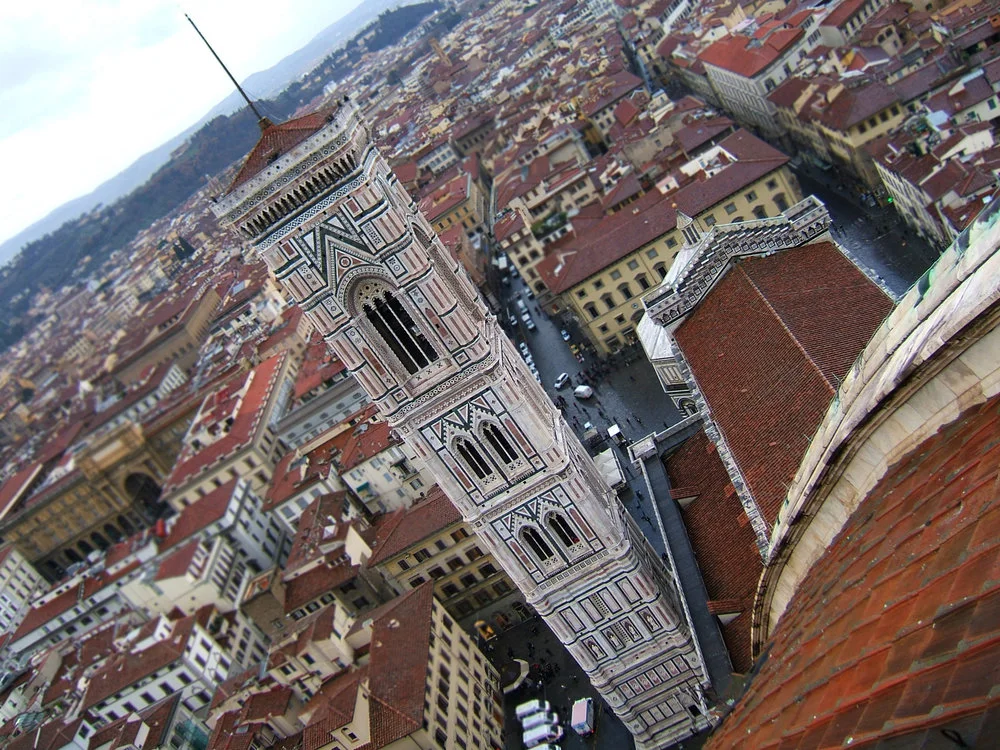 If you want, you are welcome to climb up through the tight squeeze of the double-helix passage way in the Duomo of the Cattedrale di Santa Maria del Fiore. Or you can just shop. That’s okay, too.