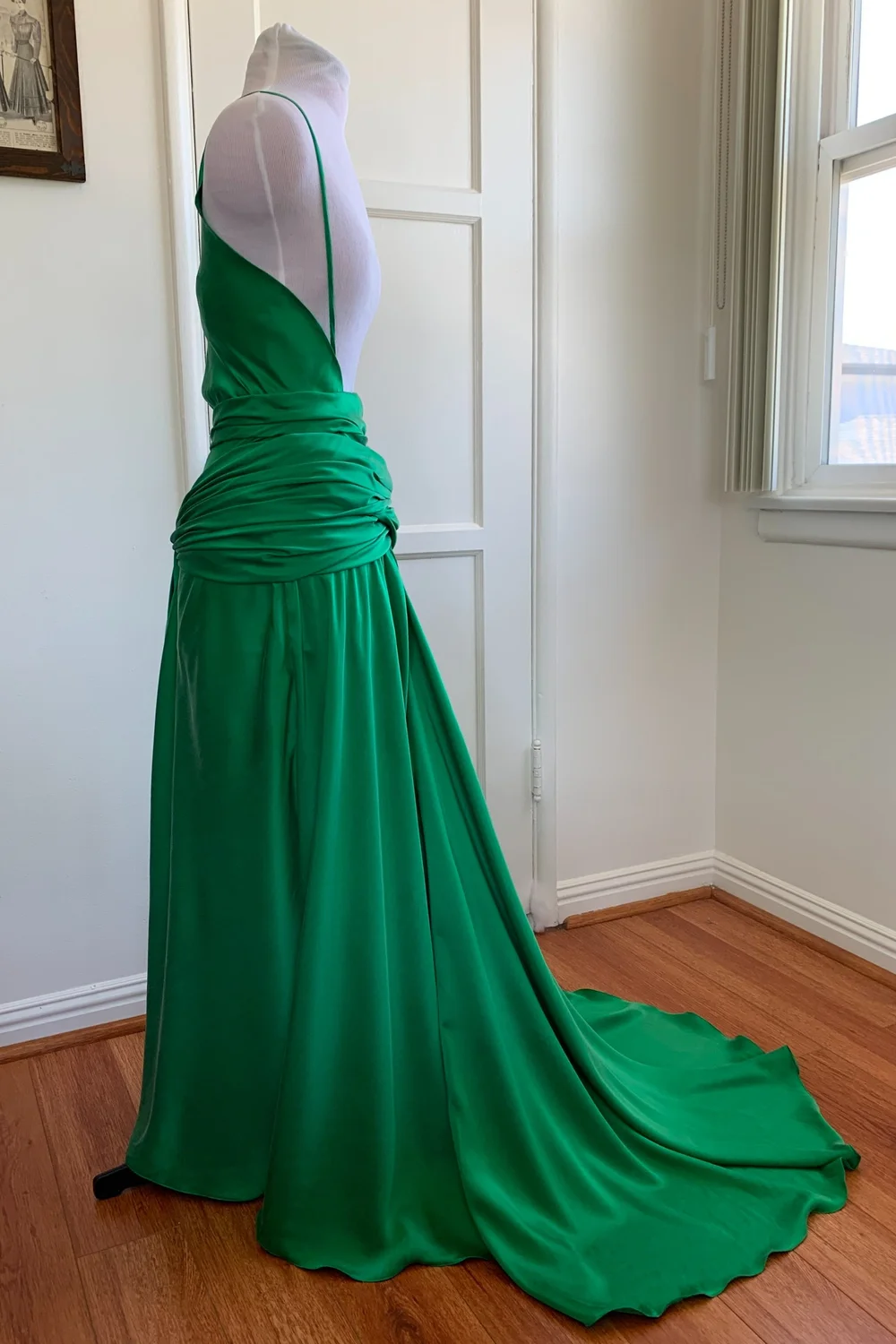 green emerald velvet dress Replica of Green Dress from Atonement – MJcostume main image 1