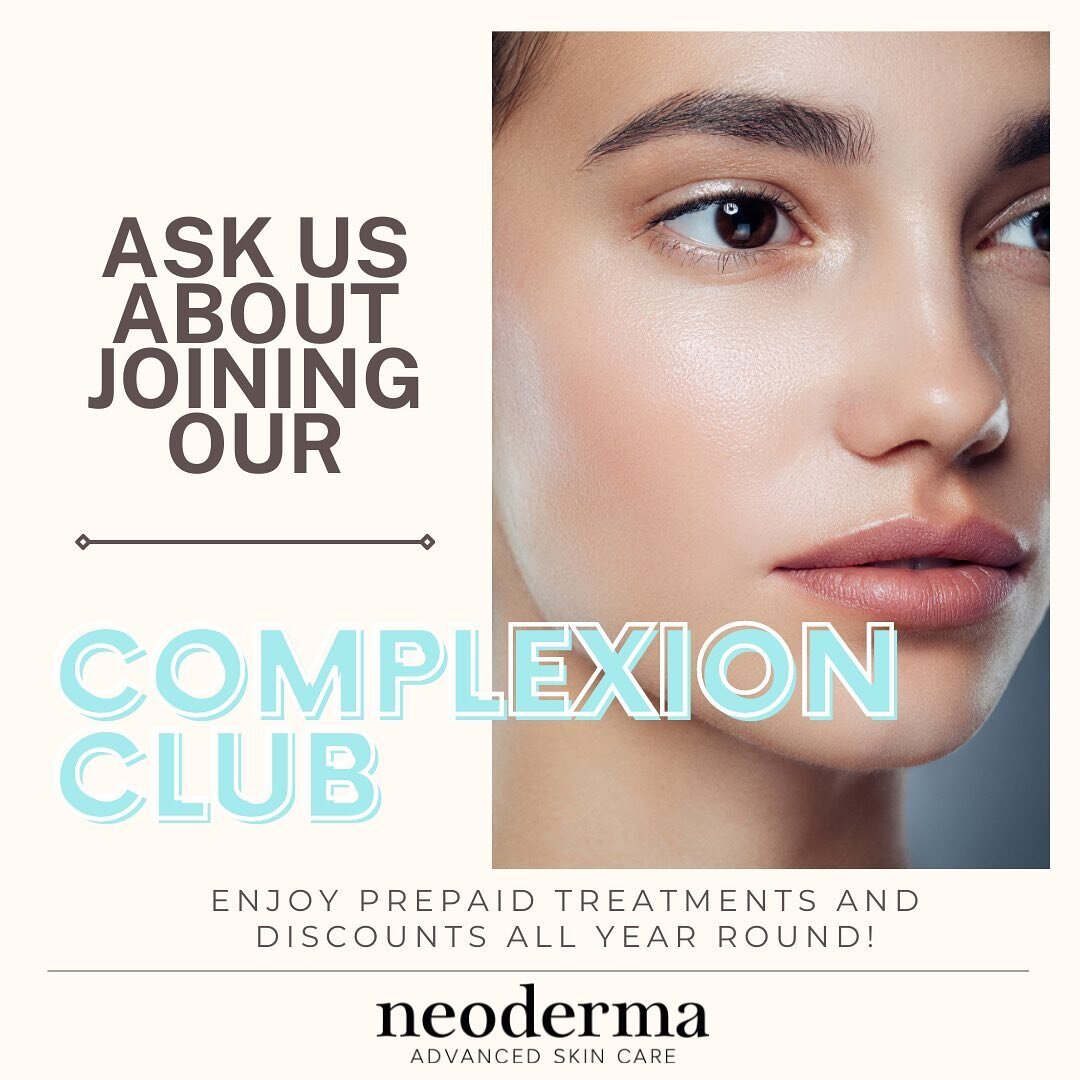 Have you been wanting to begin your skincare journey but just don&rsquo;t know where to start? Join our Neoderma Complexion Club! Guided by our aesthetician, Alex, we&rsquo;ll get you started on a customized skincare routine, in addition to in-office