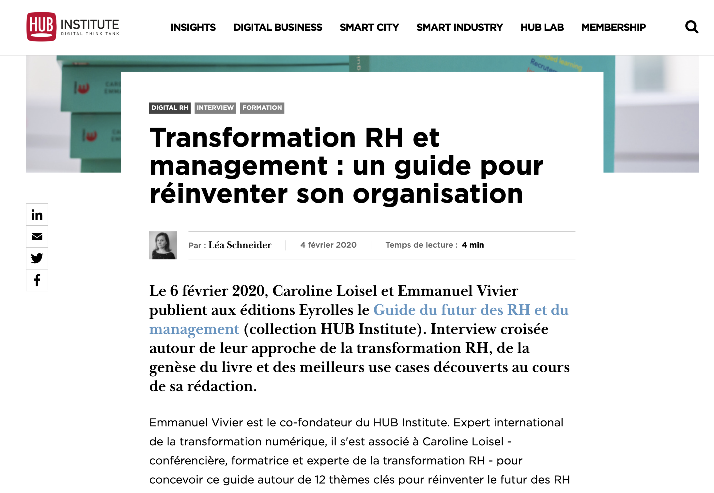 Interview video pour le HUB Institute