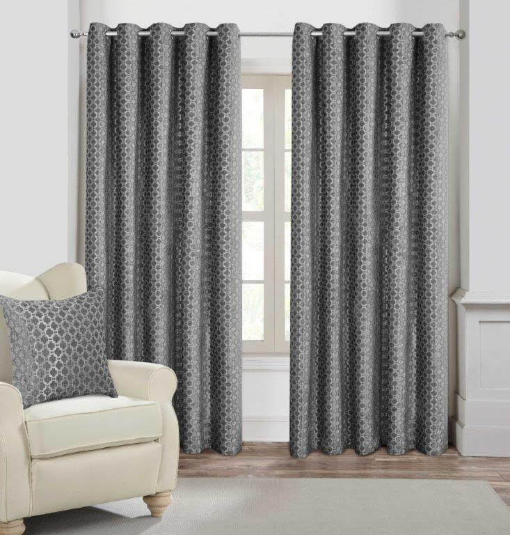 Rapport Luxury Fully Lined "Milano" Eyelet Curtains Duck Egg Natural or Silver 