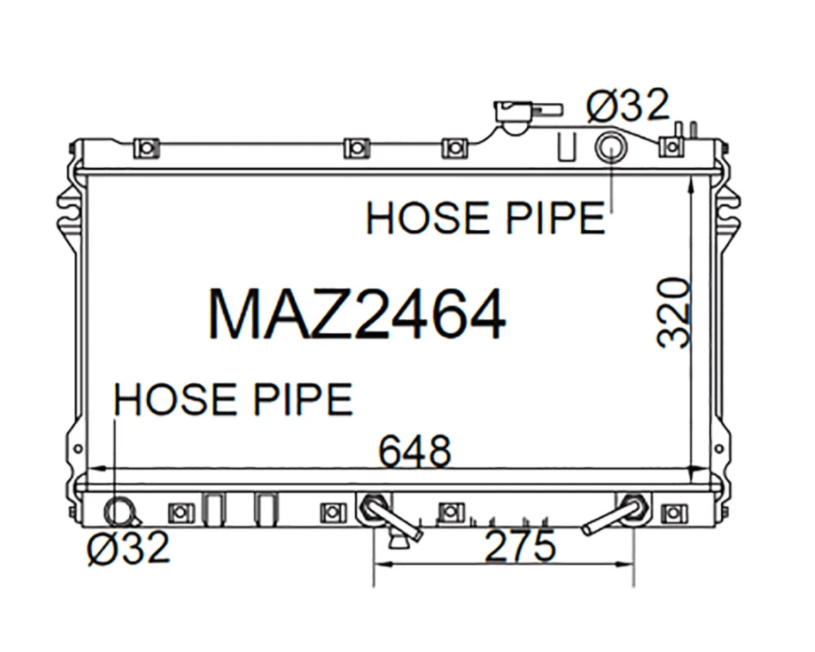 Tuyau métallique de liquide de refroidissement pour Mazda MX5 NA - MX16483  