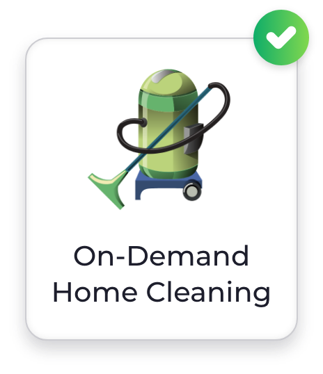 On demand icono de servicio de limpieza