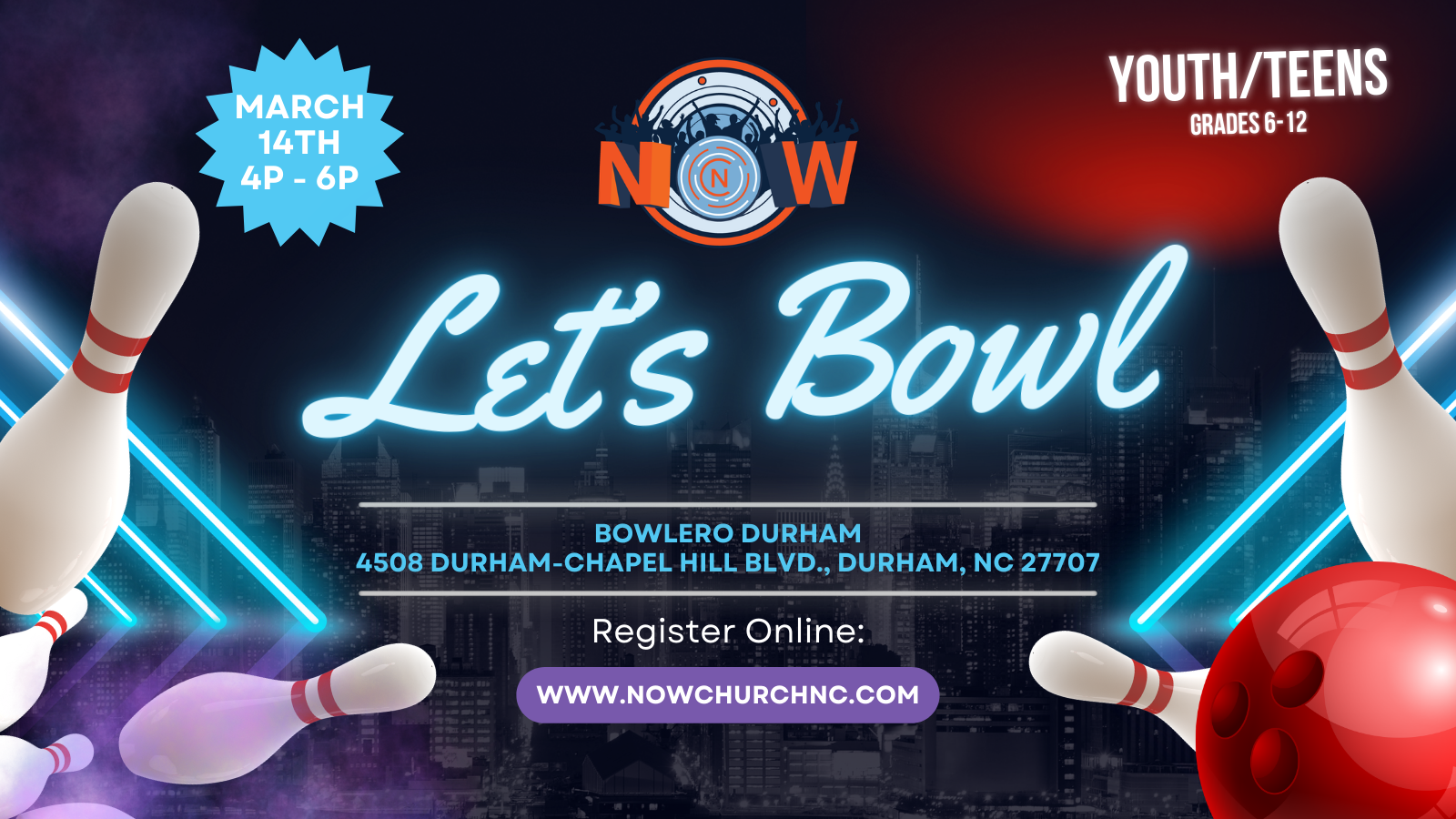 Now Youth Bowling | March 14th @ 4pm