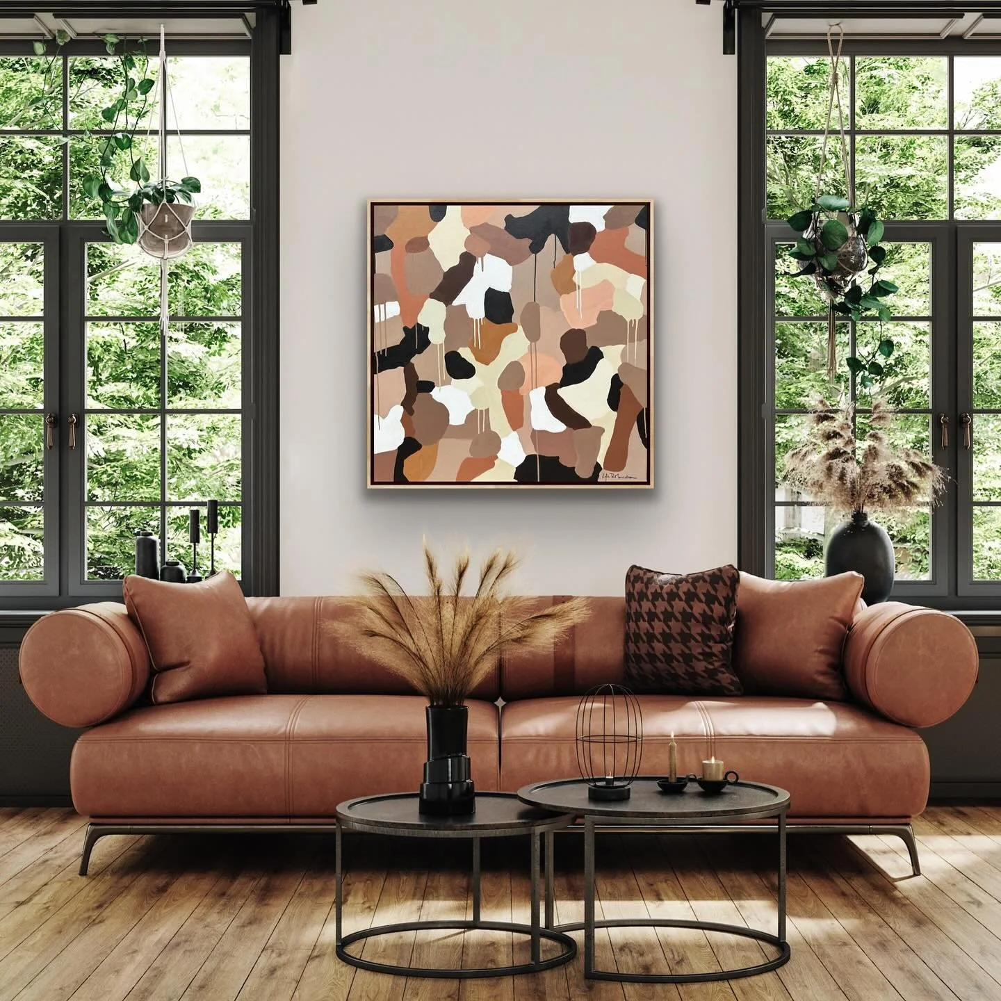 &ldquo;Put it in Neutral&rdquo; 36x36 #originalabstractart #neutralhomedecor #neutralpainting