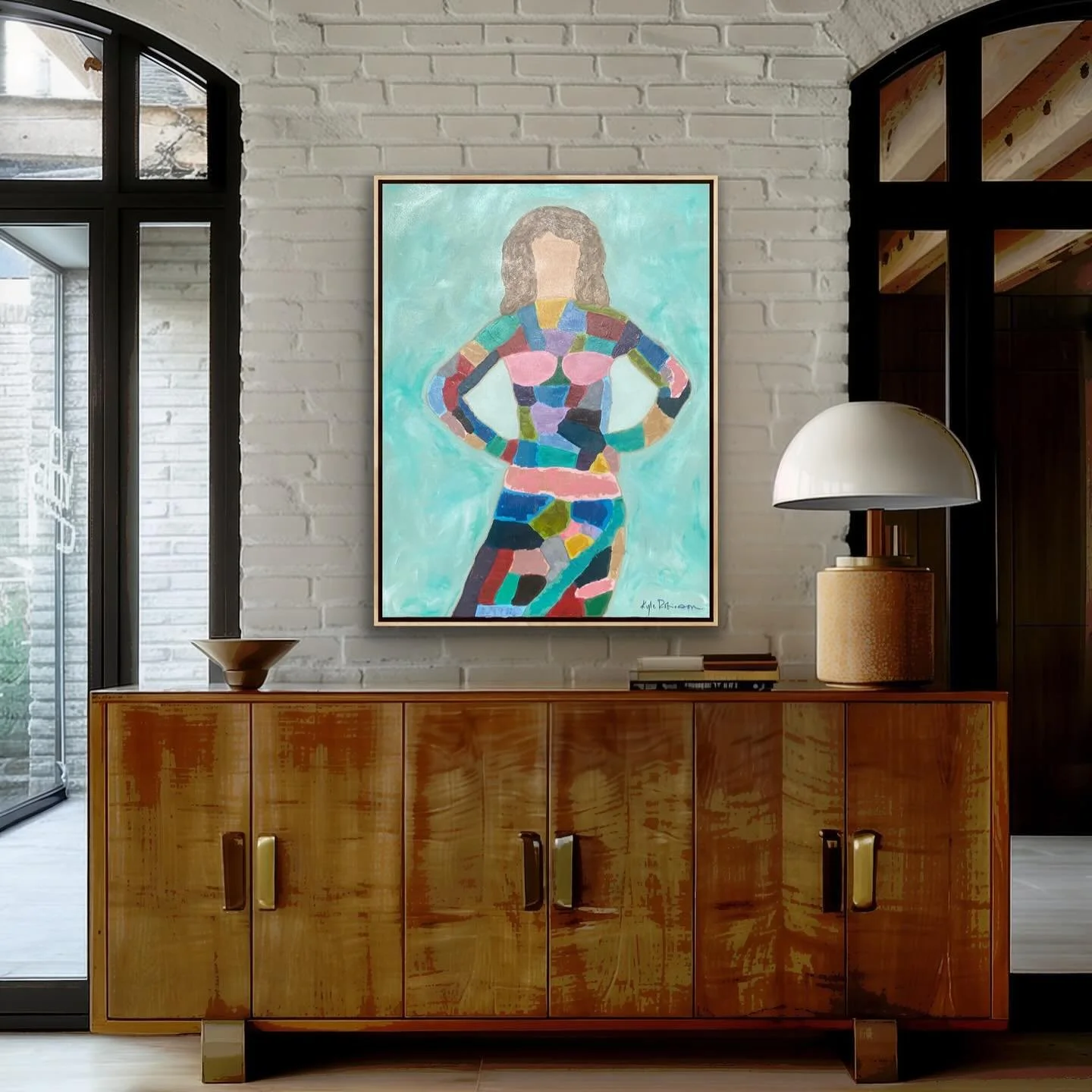 New commission piece 36x48 &ldquo;She&rsquo;s the real boss&rdquo; #femaleabstractfigure #originalabstractart #acrylicknifepainting #colorfulabstractart